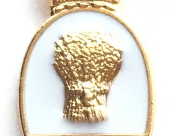 Orange Lodge LLOL Crown and Wheat Sheaf Enamel Lapel Pin Badge