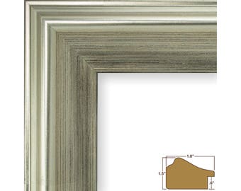 Craig Frames, 16x22 Inch Modern Silver Picture Frame, Fire and Ice, Brushed Silver (90051622)