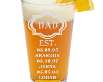 Perfect Gift for Fathers Day, Dad Beer Glass, Etched Dad Beer Glass, Dad Gift, Fathers Day Gift, Beer Glass, Dad, Fathers Day,Dad Birthday