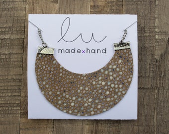 Half Moon Leather Necklace