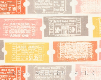Half Yard 2wenty Thr3e Tickets in Parchment, Eric and Julie Comstock, Cosmo Cricket, Moda Fabrics, 100% Cotton Fabric, 37051 11