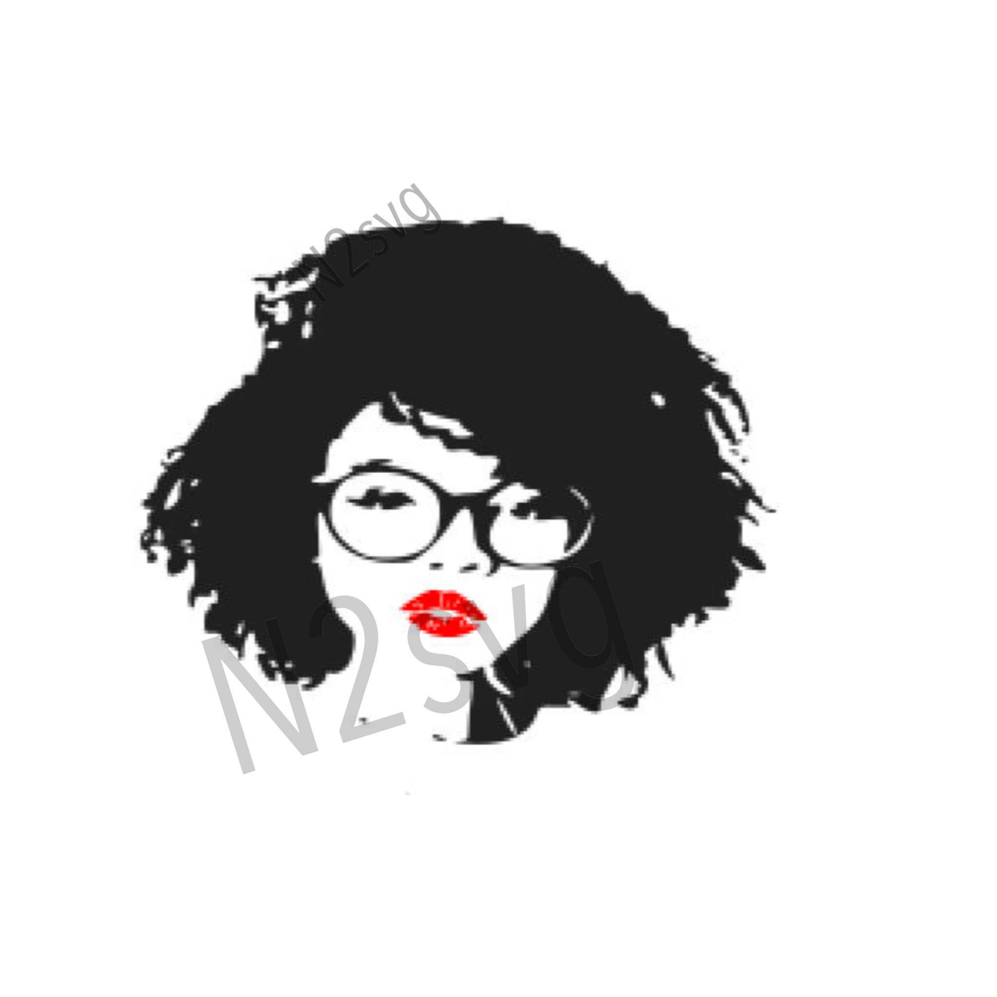 Download afro lady with glasses svg . Digital file svg