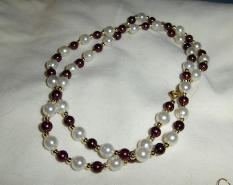 Glass Pearls Shades of Red and Pink necklaces