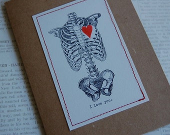 Love Card I love you... love card skeleton torso with heart