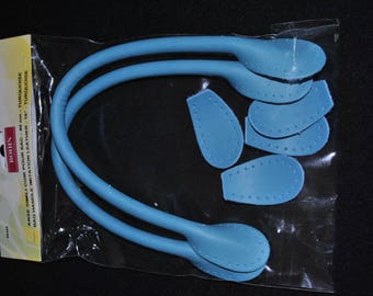bag handle x 2 40cm 98495 pins turquoise leatherette