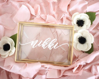 Custom Jewelry Box, Personalized Jewelry Box, Wedding Keepsake Box, Trinket box, Bridesmaid Gift, Glass Keepsake Box With Name, Popular Gift