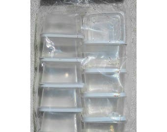 2.3oz Square Mini Plastic Containers 10pcs - BPA Free, Freezer Safe, Slime Storage