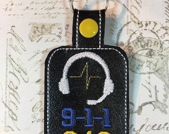 911 Dispatcher Key Fob, Customized Keyring, Emergency Dispatcher Key Chain, Gift for Him, Gift for Her, Backpack Tag, Keychain Accessory