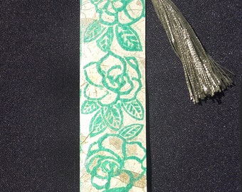 Gardenias Handprinted Bookmark Is Printed on Thai Banana Paper!