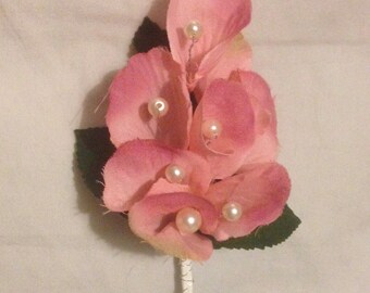 Pink petal buttonhole