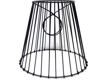 Black Metal Wire Lamp Shade Clip On 8X7X4.5 Vertical Wire Lampshade Lighting Supply Industrial Shade Rustic Wedding Decor Vintage Look Shade