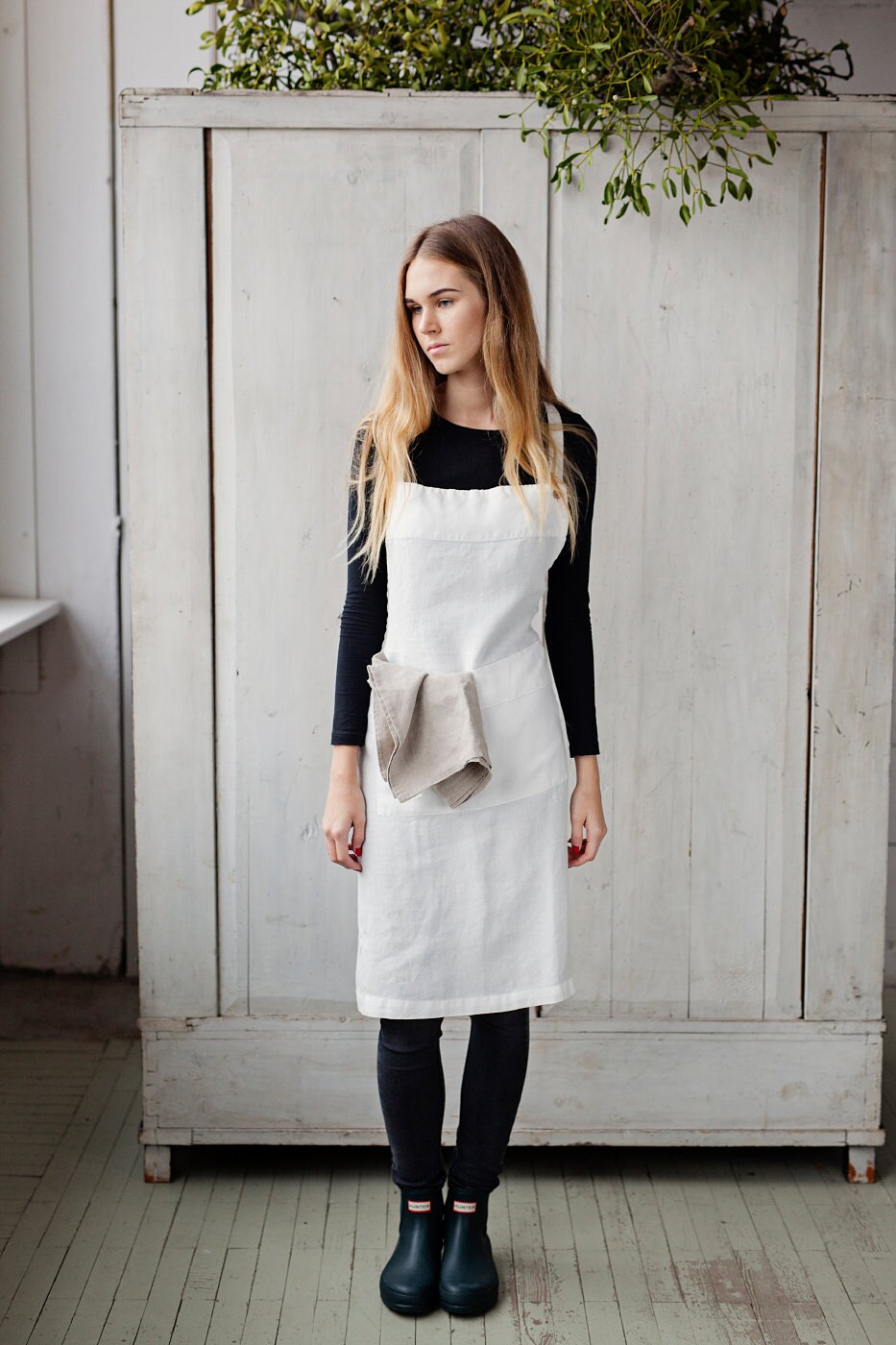White Apron Linen Apron Cooking Apron Kitchen Accessory
