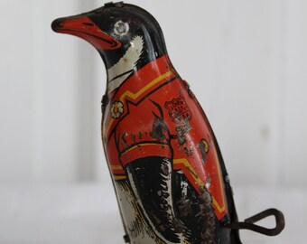 J. Chein & Co. vintage lithographed tin toy penguin