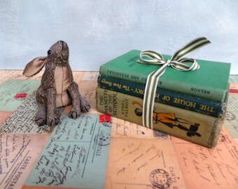 Vintage Book Bundle - instant library collection of blue and green hardbound books wedding decor shabby chic