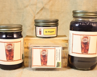 Dr Pepper Scent Candles and Wax Melts, Soda Scent Candle, Highly Scented Candles and Wax Tarts, Great Gift for the Dr Pepper Lover