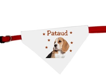 Necklace personalized with name beagle dog bandana