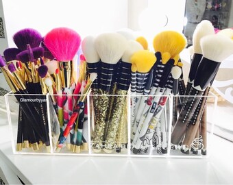 Rovanza 5 slot organizer- acrylic brush organize- lip gloss holder- makeup brushes holder