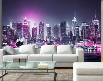 skyline wall decal etsy