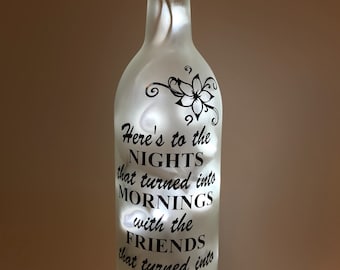 Here's to the Nights Wine Bottle Light