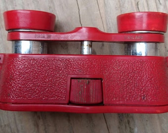 Vintage red Kershaw binoculars /opera glasses