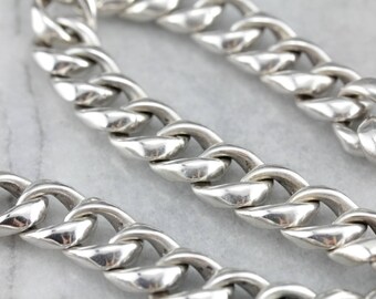 Heavy Sterling Silver Chain, Curb Chain Necklace H26V6W-D