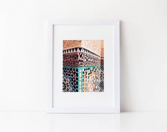 Moroccan Photography: Moroccan Column Print, Moroccan Decor, Morocco Photos, Marrakesh, Marrakech, Moroccan Art, Moroccan Architecture