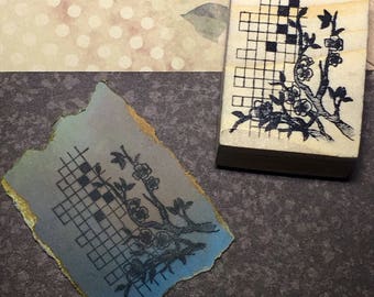Flora II - F7 Wood Mounted Rubber Stamp