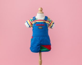 Vintage Color Block Osh Kosh Short-Alls/Top Set (Size 6 Months)