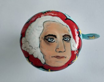 George Washington bicycle bell bike bell United States President founding home school gift pop art original art painting top selling
