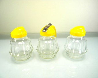 Vintage Hazel Atlas Salt, Pepper, & Honey/Syrup Dispenser