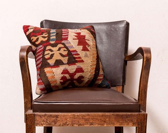 Paypal, kilim pillow, Turkish kilim pillow, Decorative pillow, Cushion cover, Area pillow, Kilim rug pillow, 16x16 inches, 40x40 cm
