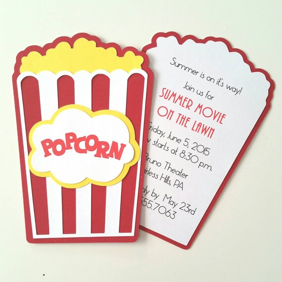 Popcorn Invitation Pack of 10
