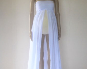 Off White Chiffon Strapless Maternity Gown