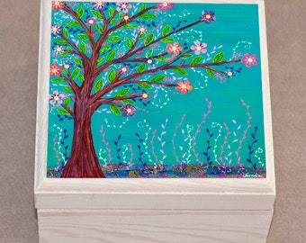 Happy Tree Jewelry Box, Trinket Box, Gift Box