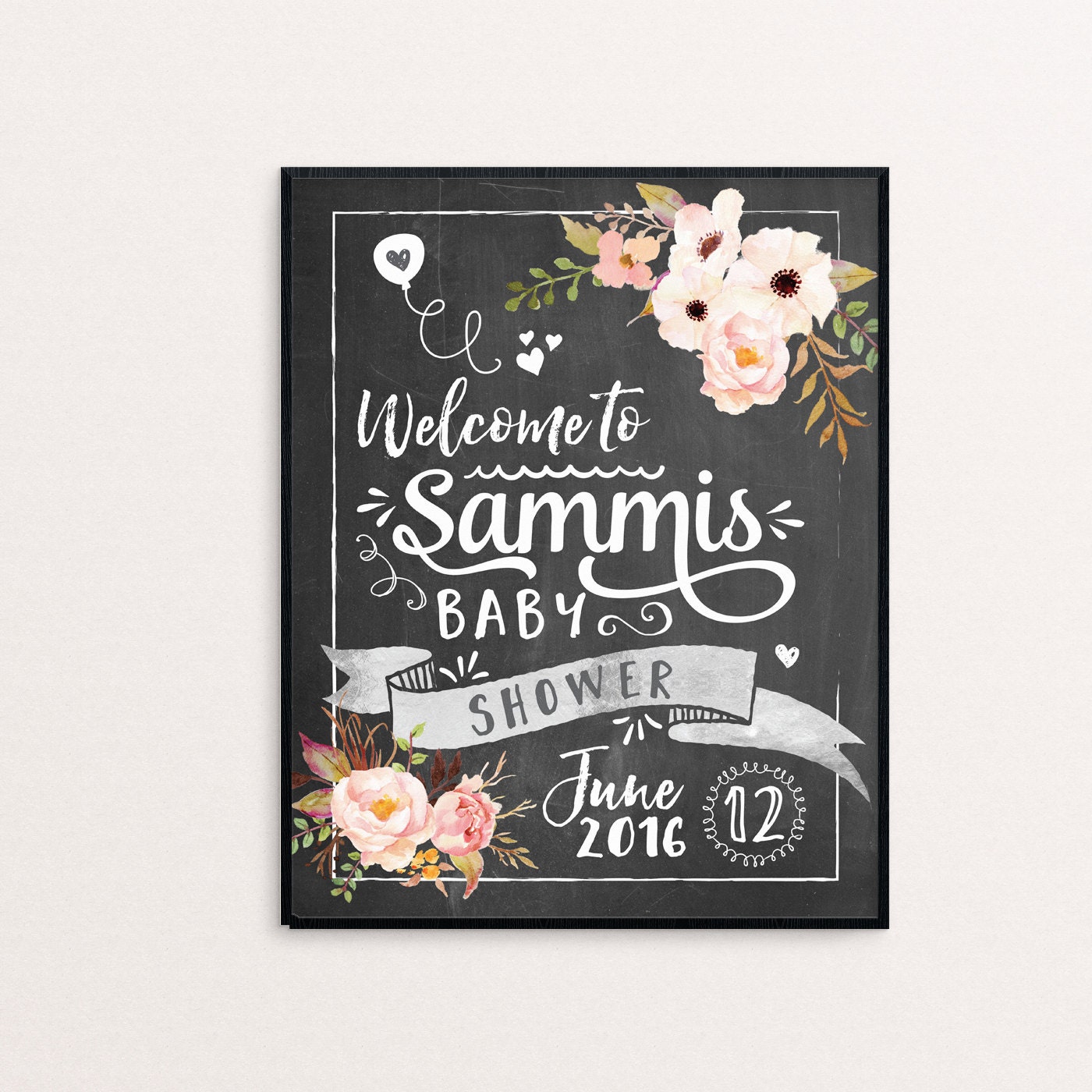 Baby Shower Sign Custom Chalkboard Baby Shower Sign