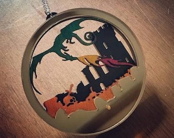 Layered Diorama Necklace - Dragons Lair