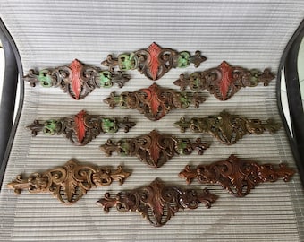 Cast Iron Curtain Rod Decor/1 Pair Antique Fleur deLis window treatment/Victorian era Drapery Rod ornament/1910 metal decor/onlyformejewelry