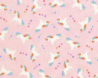 Mini Unicorns - 1 Yard Cut - C 5610 - TT Fabrics - Cotton Fabric - Quilting Fabric - Novelty Fabric - Pink Fabric