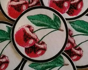 Stunning Cherry Embroidered Iron/Glue/Sew On Patch