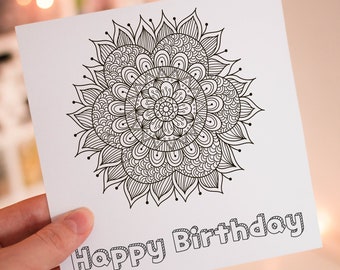 Happy Birthday Colouring Card