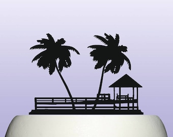 Acrylic Tropical Island Paradise Cake Topper