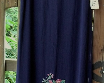 Silk Dress with Roses and Sequins/ Navy silk Dress by Robbie Bee/ Retro Embellished Sheath/ Shabbyfab Funwear