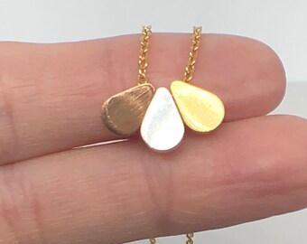 3 Tones Tiny Drops Necklace