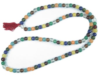 Nine Chakra Stones Yoga Prayer Beads Meditation Japamala Navgraha Healing Mala Beads Necklace - Remove Obstacles