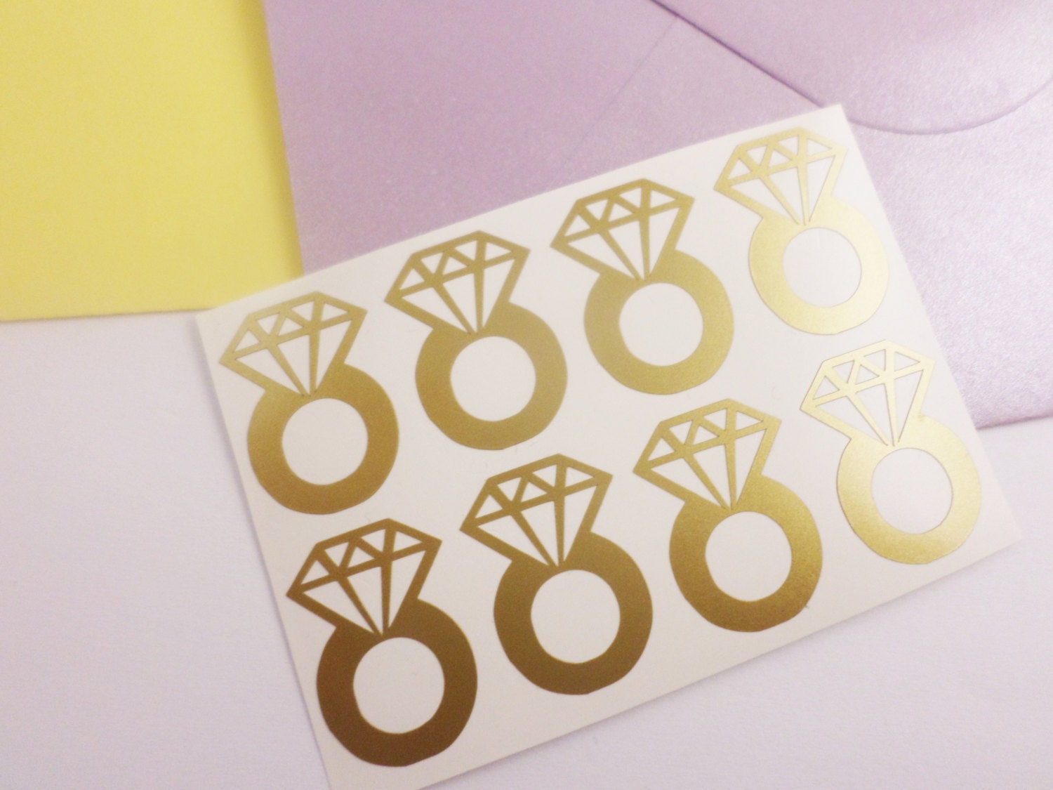 25 Diamond ring stickers Ring decals Bachelorette party