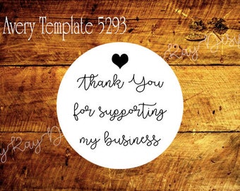 Thank You Label *Instant Download*