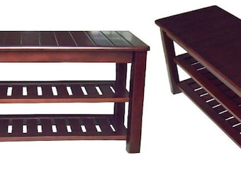 Solid wood shoe rack bench