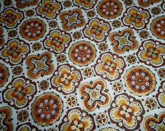 True Vintage Cotton Fabric, with Gold Metalic Print