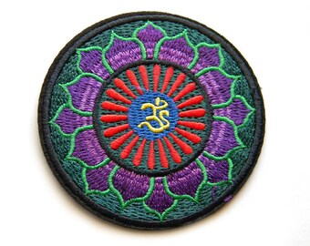 Om Embroidered Patch Appliqué 3"