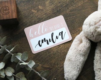 custom calligraphy 'hello my name is' sticker | CHOOSE YOUR COLOR! | baby introduction | baby name announcement | newborn sticker | gender
